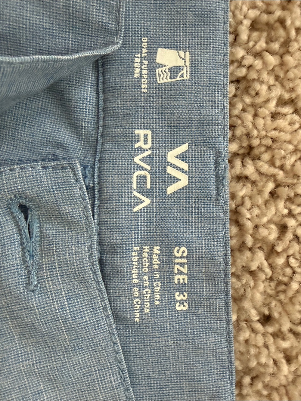 RVCA Men's Slate Gray Flat Front Shorts - Picture 2 of 3